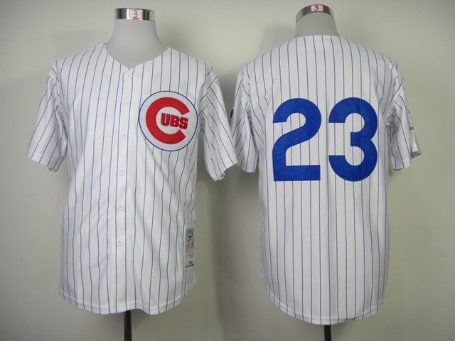 Men Chicago Cubs #23 Sandberg White Throwback 1984 MLB Jerseys->chicago cubs->MLB Jersey